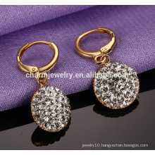 Simple Elegant Round Shape Pendant Stainless Steel Earrings for Women ZZE020